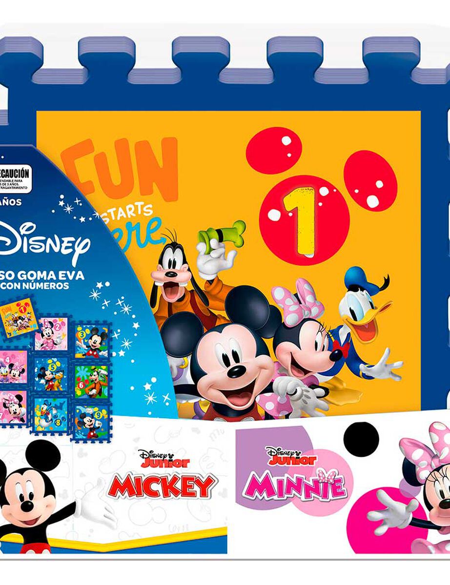 Piso Goma Eva Didáctico con Números 9 Piezas Disney