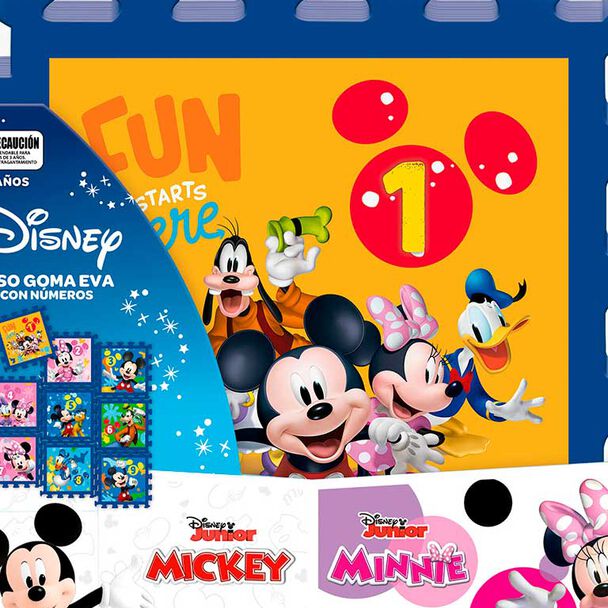 Piso Goma Eva Didáctico con Números 9 Piezas Disney