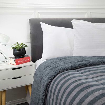 Imagen 2 del producto Plumón Coral Sherpa Casanova 1.5 Plazas Gris, Verde