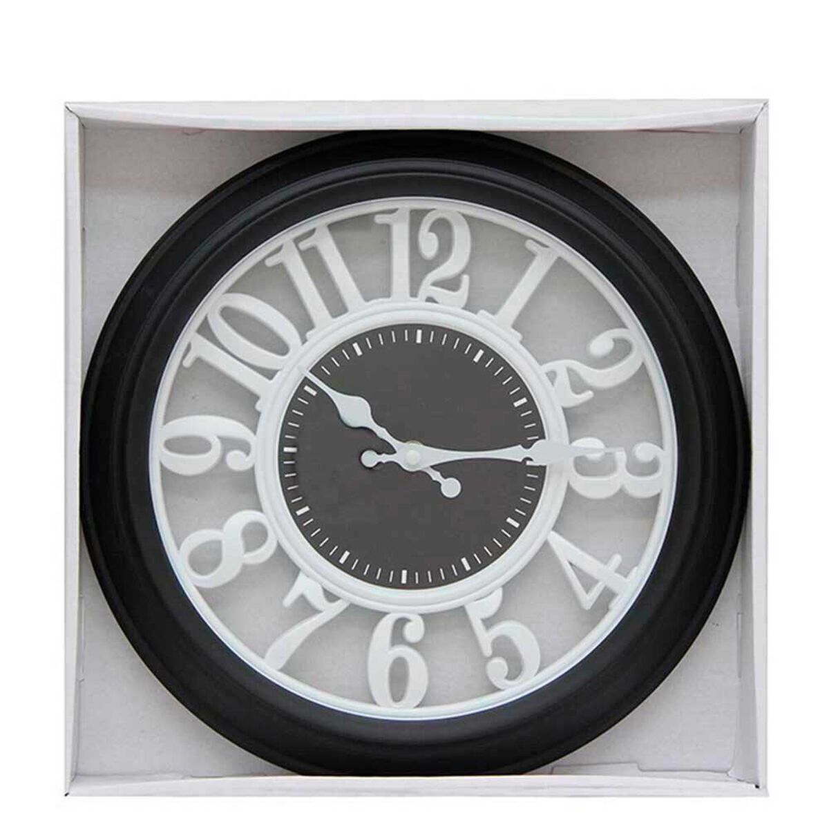 Reloj de Pared Pl&aacute;stico Vgo Circular 30 cm Negro