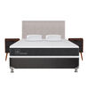Box Spring CIC 2 Plazas New Ortopedic + Respaldo + 2 Veladores Tigris + Almohada
