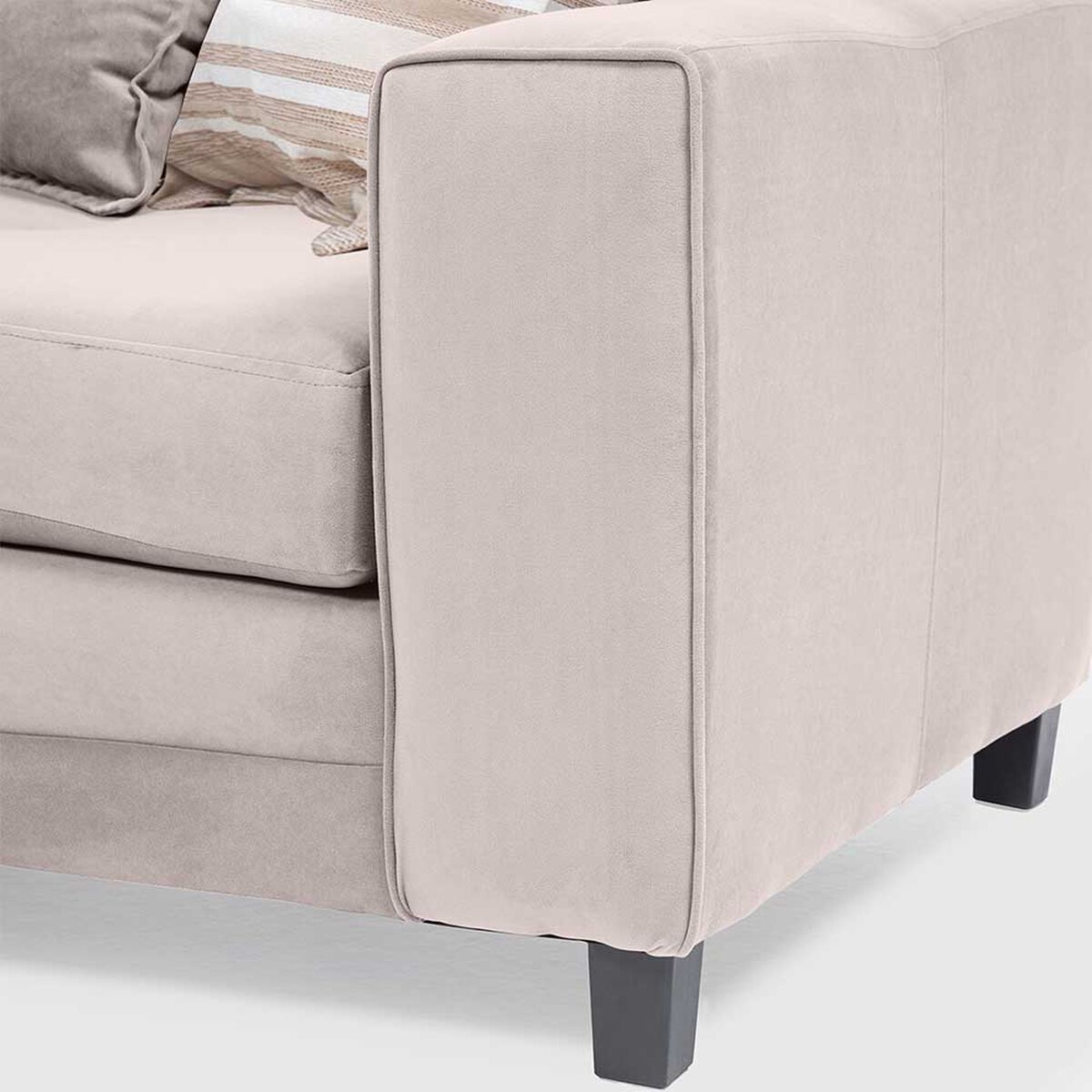 Sofá Seccional Izquierdo Living Factory Milan 3 Cuerpos Beige