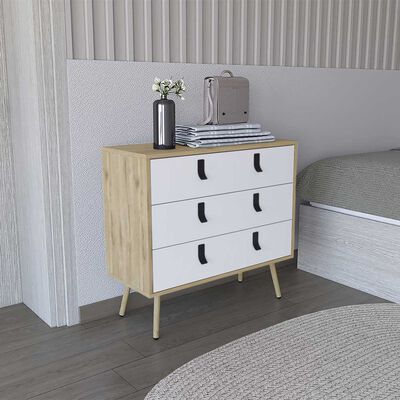 Mueble Archivador TuHome Huna 3 Cajones Macadamia Blanco
