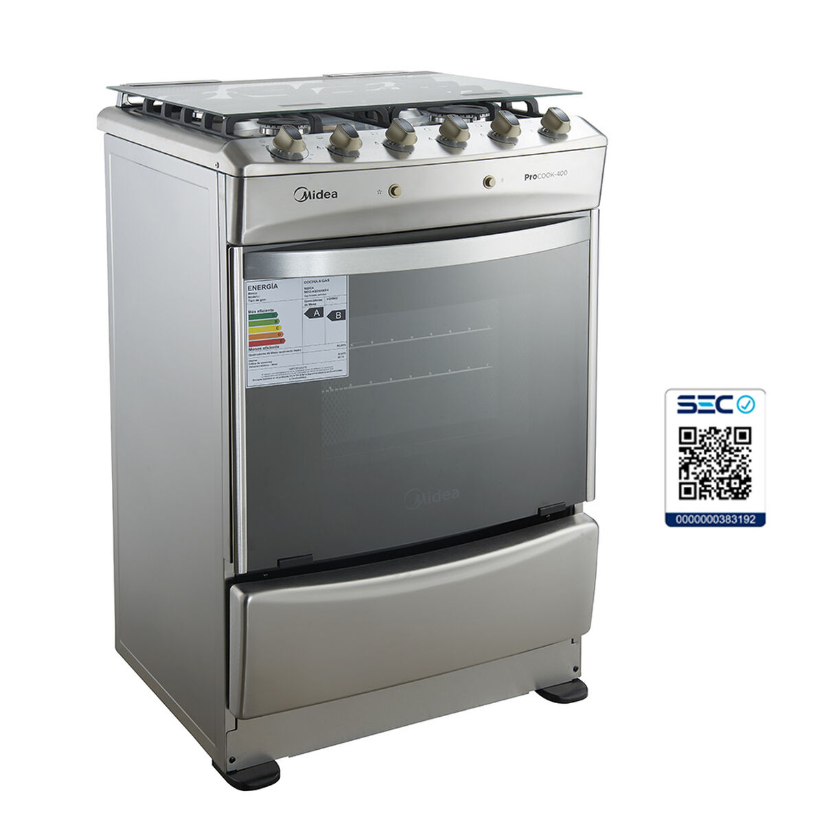 Cocina a Gas Midea MCG-4QI24NS 4 Quemadores