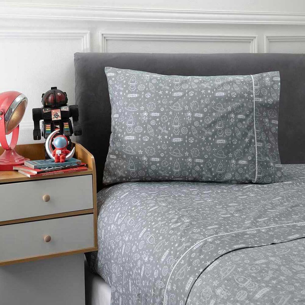 Juego de S&aacute;banas Infantil Casanova Kids 144 Hilos 1,5 Plazas Space