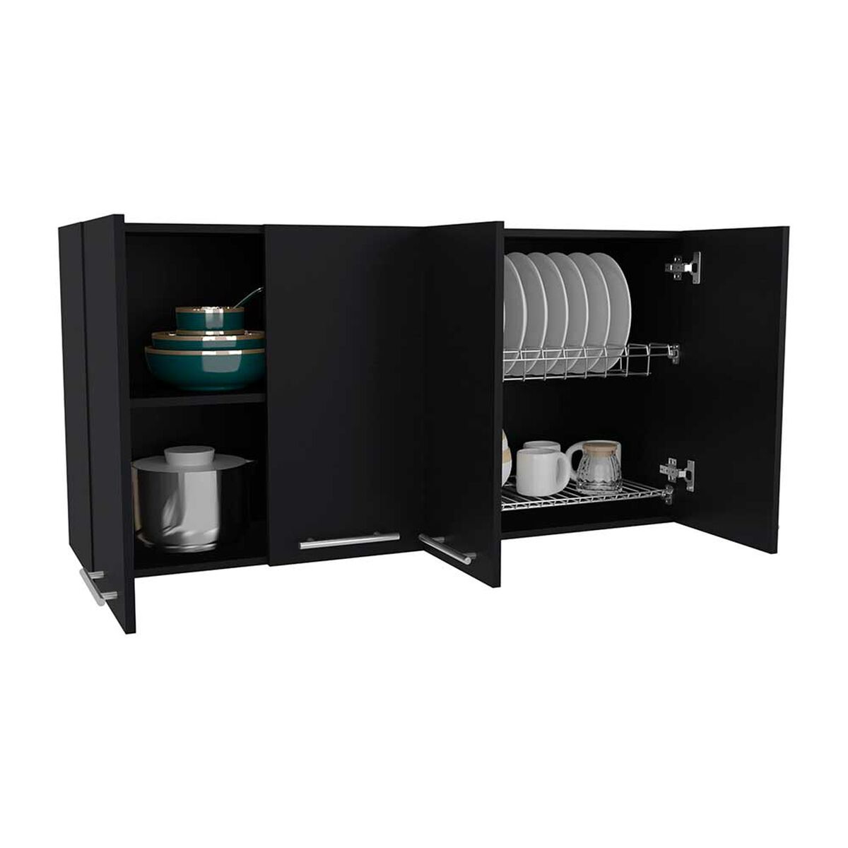 Mueble Superior de Cocina Tuhome Bazagli 4 Puertas Wengue