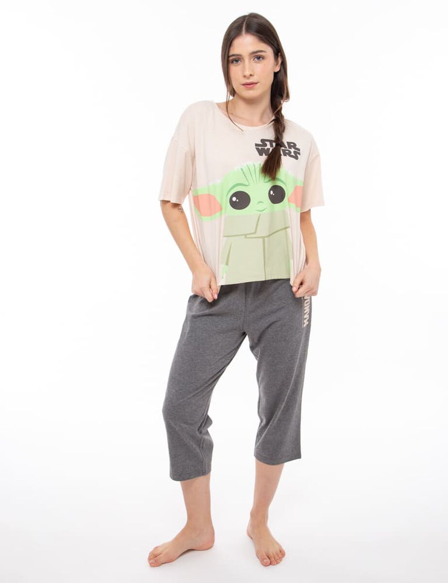 Pijama de Algodón Manga Corta Mujer Baby Yoda