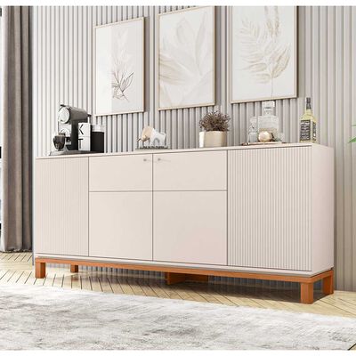 Imagen 2 del producto Panel TV 65"" + Rack TV 55"" + Vitrina + Buffet Decocasa Mondrian Off White