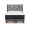 Cama Europea CIC Base Dividida King Grand Premium + Respaldo Sesia