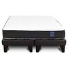 Combo Cama Europea Dreams Base Dividida 2 Plazas Dublin + Respaldo + 2 Veladores + Set Textiles + Pack 2 Almohadas