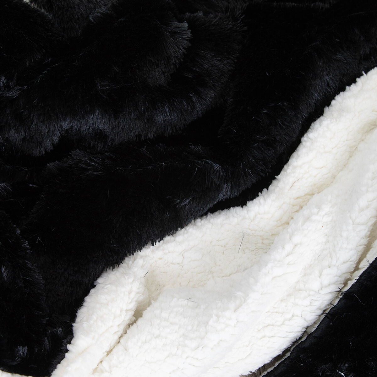 Manta Plush Sherpi Deluxe 127X152 Negro
