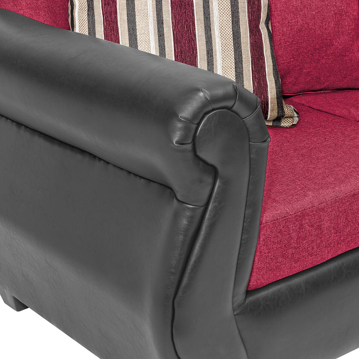 Juego de Living Innovamuebles Azucena Sofá 3 Cuerpos + Dos Sillones 1 Cuerpo Burdeo 