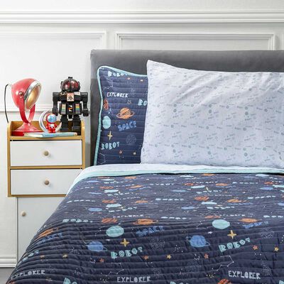 Imagen 1 del producto Set Quilt Infantil + Juego de Sábanas Casanova Kids 1,5 Plazas Space