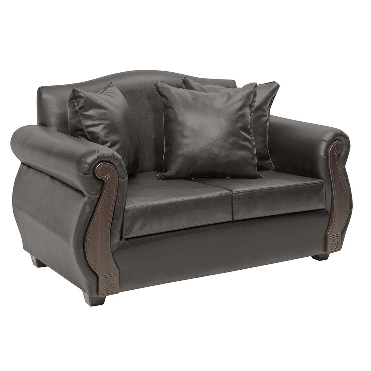 Juego de Living Innovamuebles New Bugambilia Sofá 3 Cuerpos + Sofá 2 Cuerpos Café Oscuro