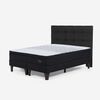 Cama Europea Rosen Base Dividida 2 Plazas Tempo + Respaldo Issey Grafito