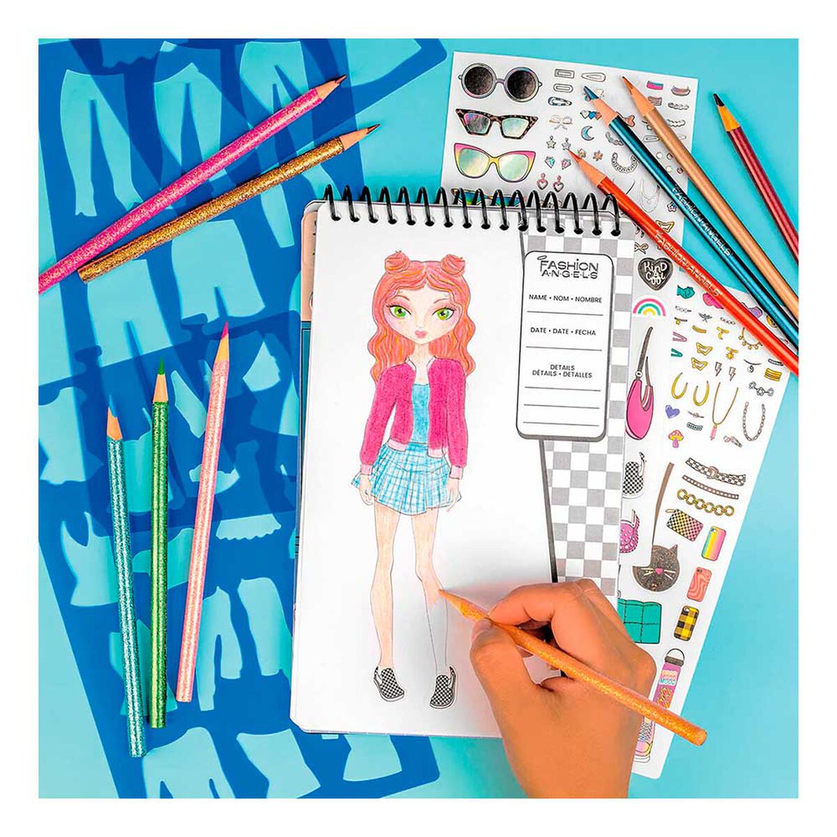 Set Diseña con Stickers Fashion Angels