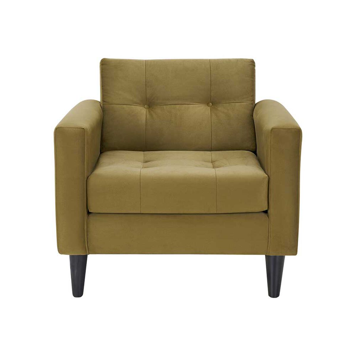 Sillón Bodevir Retro Felpa 1 Cuerpo Verde Musgo
