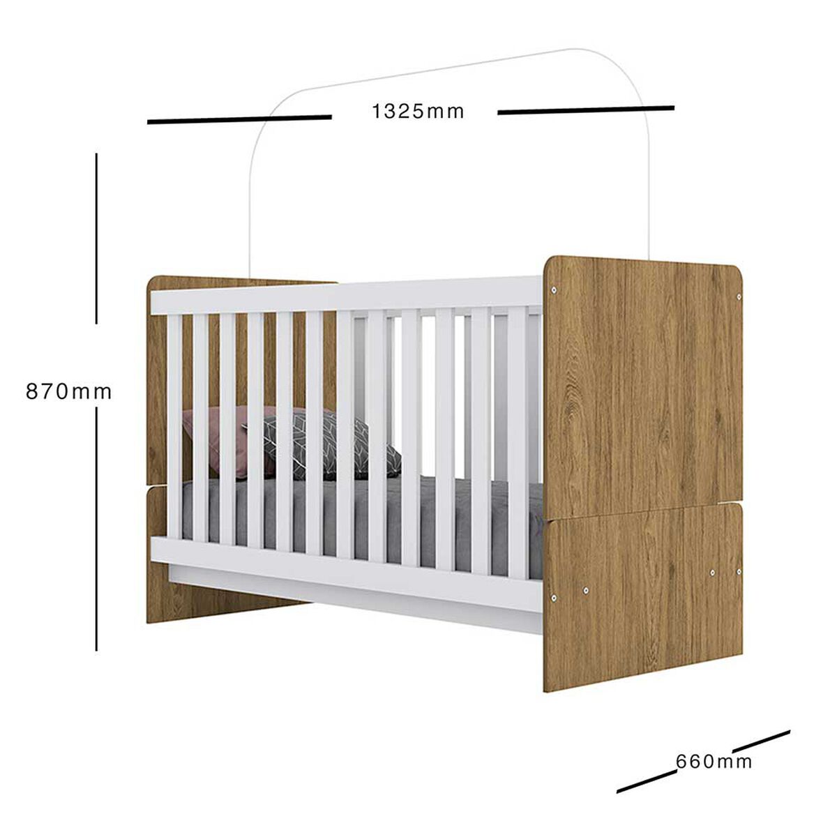 Cuna Home Mobili Atala Café Blanco