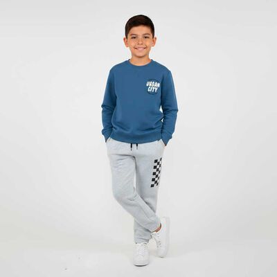 Imagen 1 del producto Polerón Niño Chess Denim, Gris-Mel, Negro, Oliva