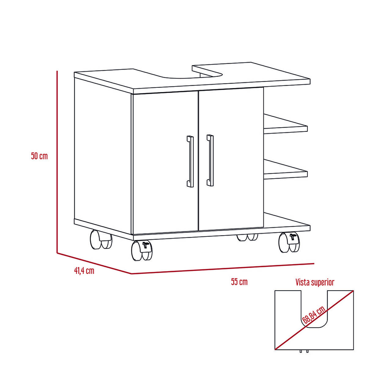 Mueble de Lavamanos 55 + Espejo TuHome Bath 55