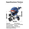 Triciclo Reversible y Plegable con Accesorios Azul Lubabycas