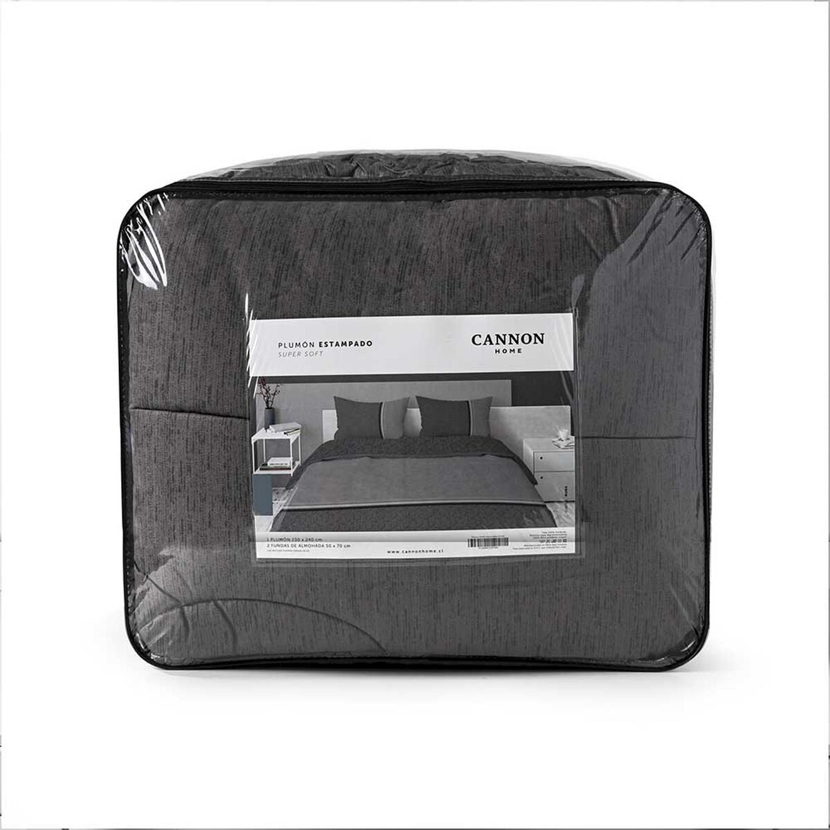 Plumón Estampado Cannon 1,5 Plazas Moka