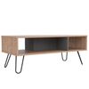 Combo Rack TV 55" + Biblioteca + Bar Alto + Mesa Centro Vassel Miel Plomo Tuhome
