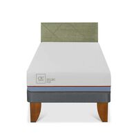 Cama Europea CIC 1,5 Plazas Excellence Plus + Respaldo Villarrica Olivo