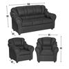 Juego de Living Muebles M&E Natoga Sofá 3 Cuerpos + Dos Sillones 1 Cuerpo Negro