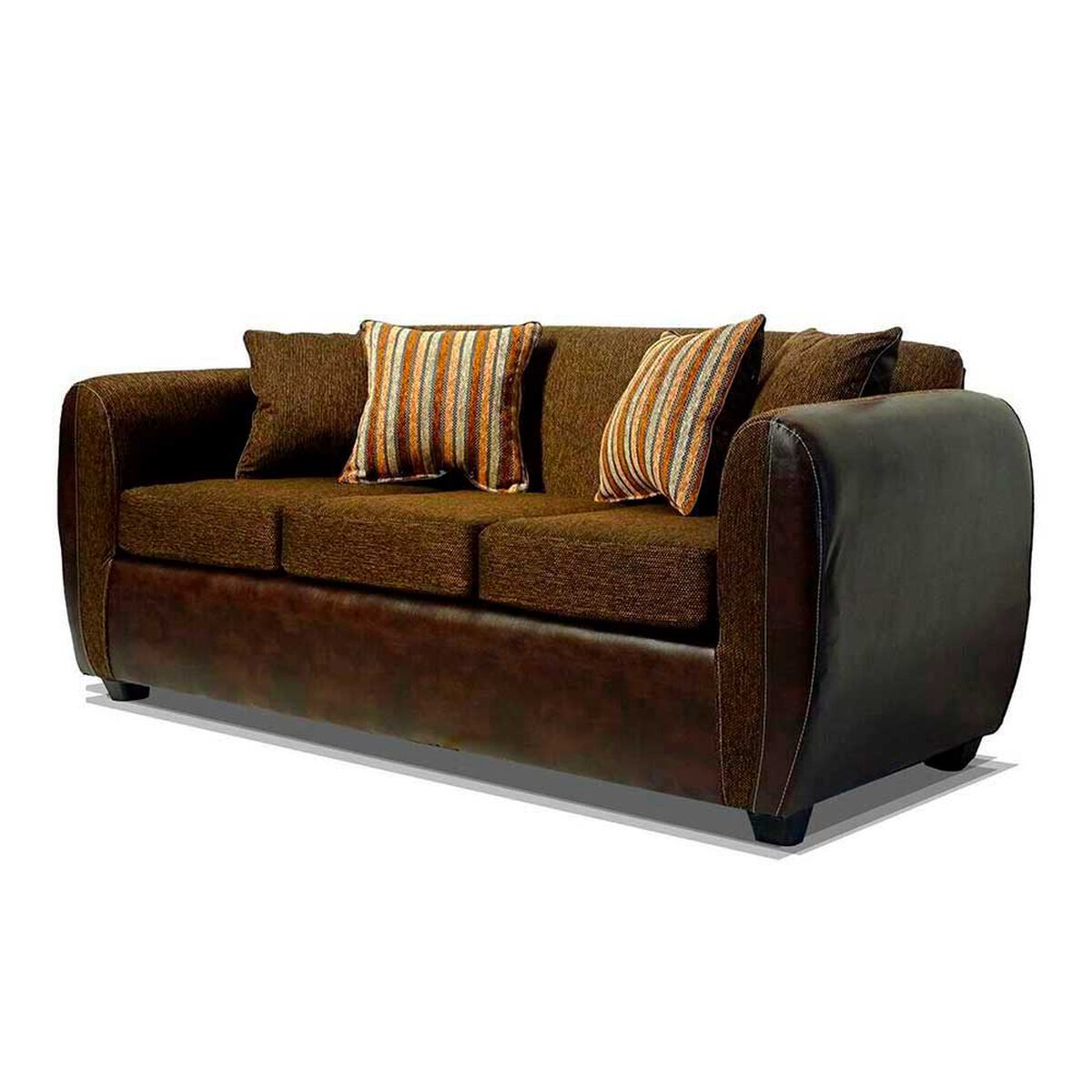 Juego de Living Elegant Detail Oklahoma Sof&aacute; 3 Cuerpos + Dos Sillones 1 Cuerpo Caf&eacute;