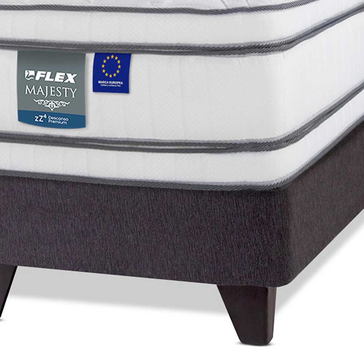 Cama Europea Flex 1.5 Plazas Majesty + Respaldo Colonia