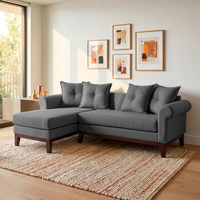 Seccional Izquierdo Living Factory Oklahoma 4 Cuerpos Gris