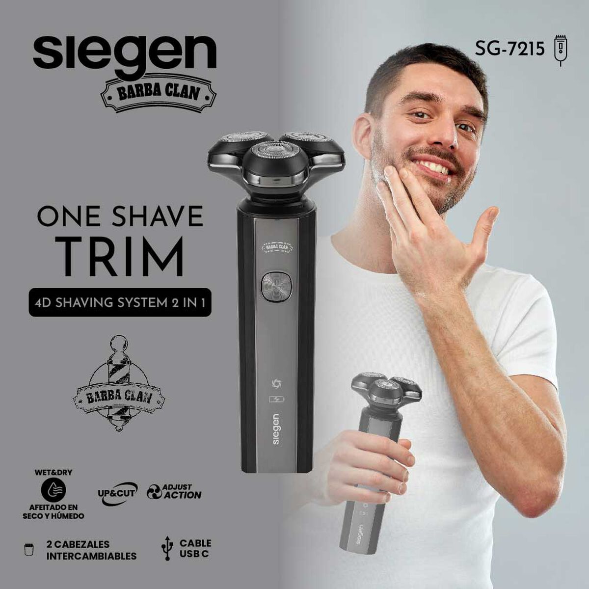 Afeitadora Siegen SG-7215 Trimmer 2 en 1