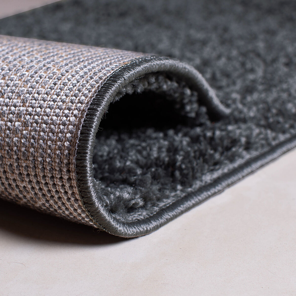 Bajada De Cama Doral Shaggy 100 x 60 cm Negro