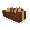 Sof&aacute; Muebles MYM Benjamin 3 Cuerpos + Dos Pouf 1 Cuerpo Caf&eacute; Beige