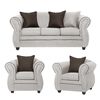 Juego de Living Black Factory Emili Sofá 3 Cuerpos + Dos Sillones 1 Cuerpo Crema
