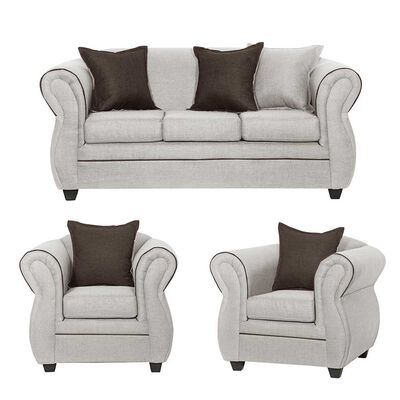 Imagen 1 del producto Juego de Living Black Factory Emili Sofá 3 Cuerpos + Dos Sillones 1 Cuerpo Crema