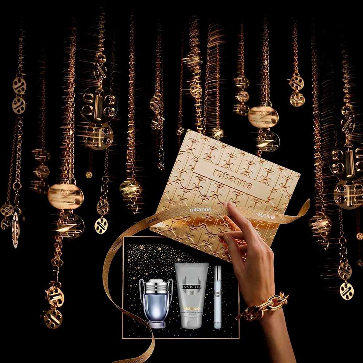 Set Perfume Rabanne Hombre Invictus Edt 50 ml + 10 ml + Shower Gel 100 ml