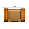 Rack TV 80" + Panel Neon Float LED + 2 Vitrinas 2 Puertas Decocasa Carvalho