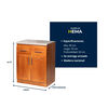 Base de Cocina Muebles Hema Berl&iacute;n 2 Puertas 2 Cajones Nogal