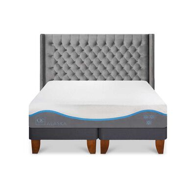 Cama Europea CIC Base Dividida 2 Plazas Alaska + Respaldo Sesia