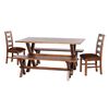Juego de Comedor Latam Home Sevilla Granada 2 Sillas + 2 Bancas Velvet Chocolate