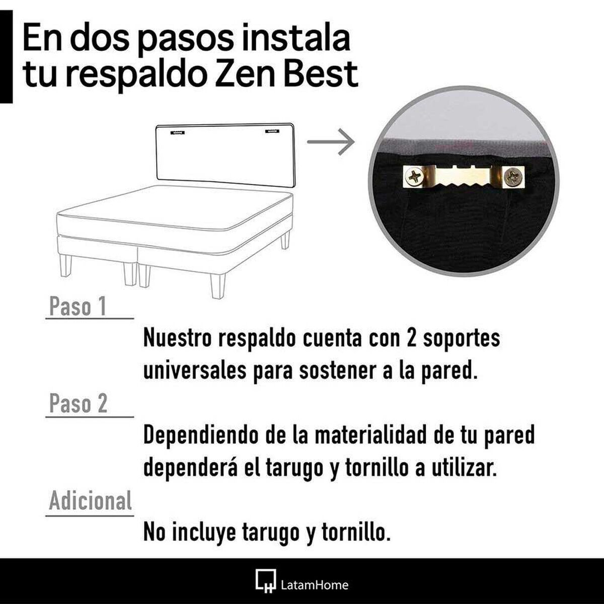 Cama Europea Latam Home Base Dividida 2 Plazas Zen Best Turquesa + Respaldo