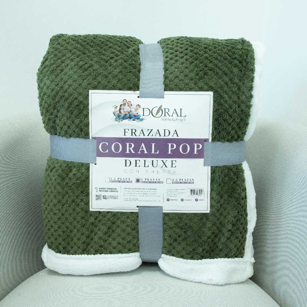 Frazada Doral 2 Plazas Coral Pop Sherpa D1
