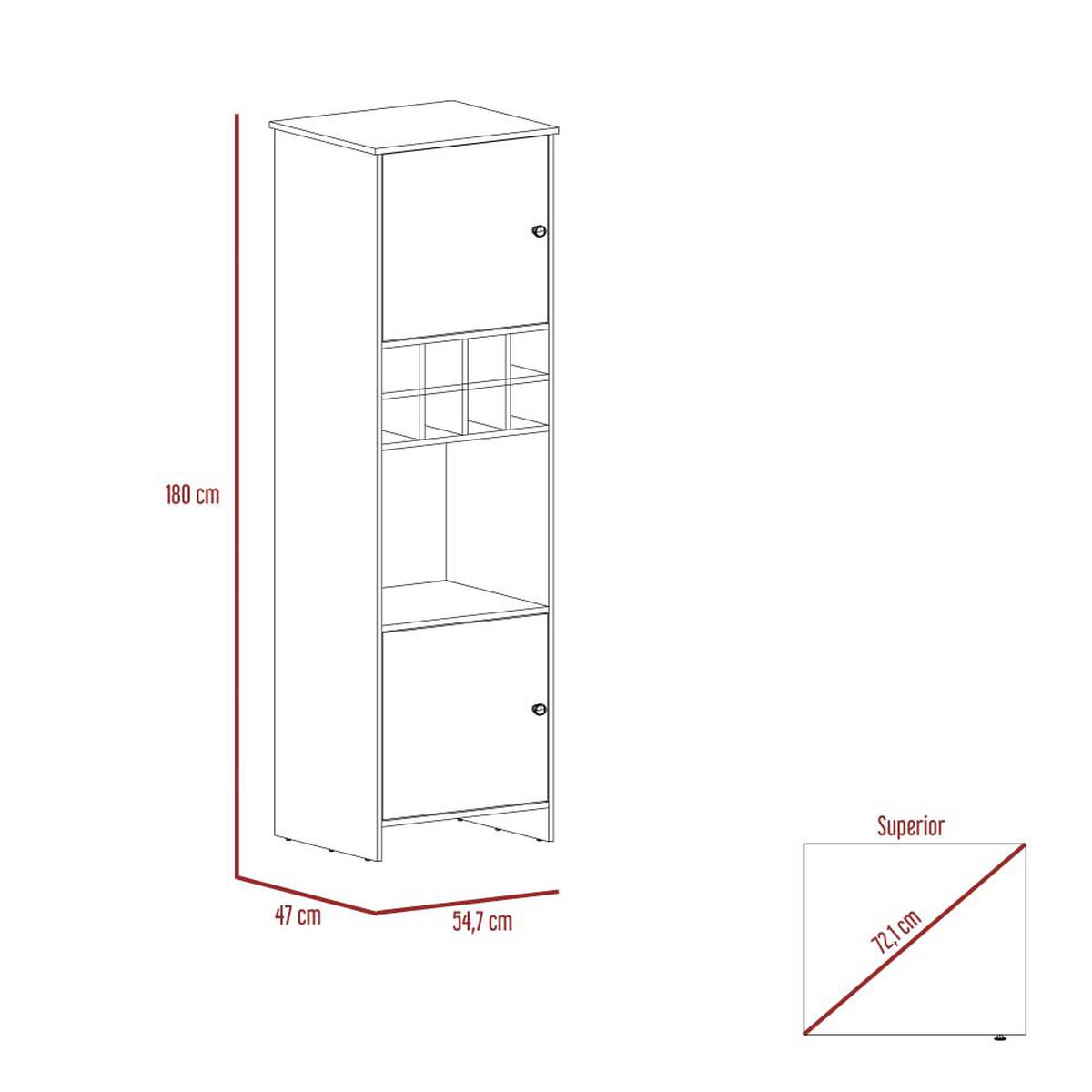 Bar TuHome Bi Color Ceniza Wengue 2 Puertas