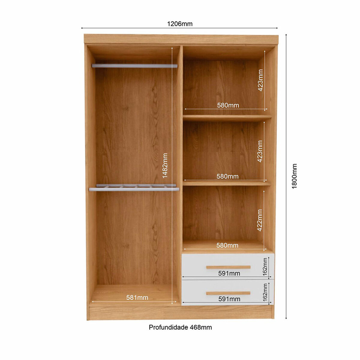 Closet Yardas Josefa 4 Puertas 2 Cajones Freij&oacute; Blanco