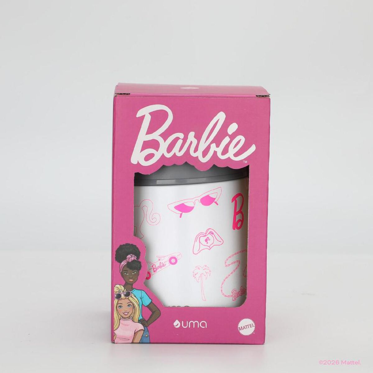 Termo Comida UMA Barbie Fun + Cuchara 450ml Acero Inox Blanco