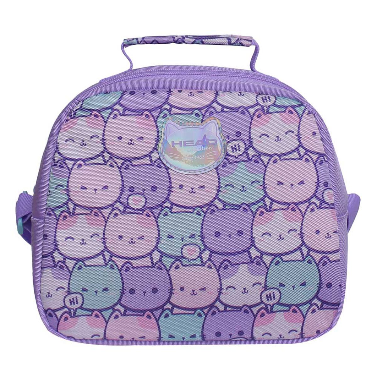 Pack Mochila Espalca Top Gatos Pastel Lila Head