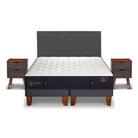Cama Europea CIC Base Dividida King Premium + Respaldo + Veladores
