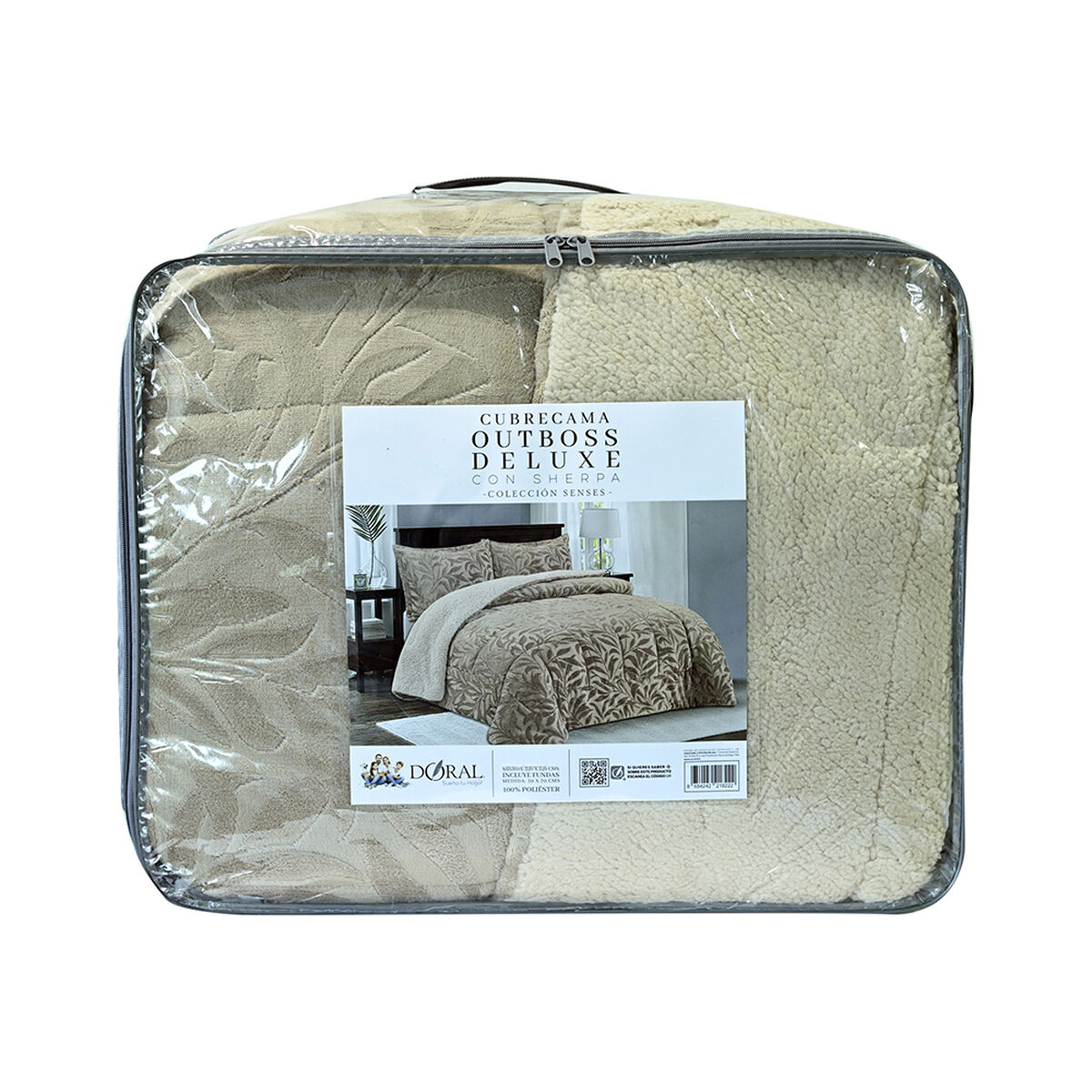 Cubrecama Doral Super King Beige Outboss Sherpa